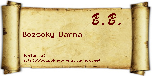 Bozsoky Barna névjegykártya