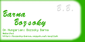 barna bozsoky business card